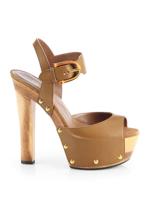 gucci brown sandal women|brown Gucci platform sandals.